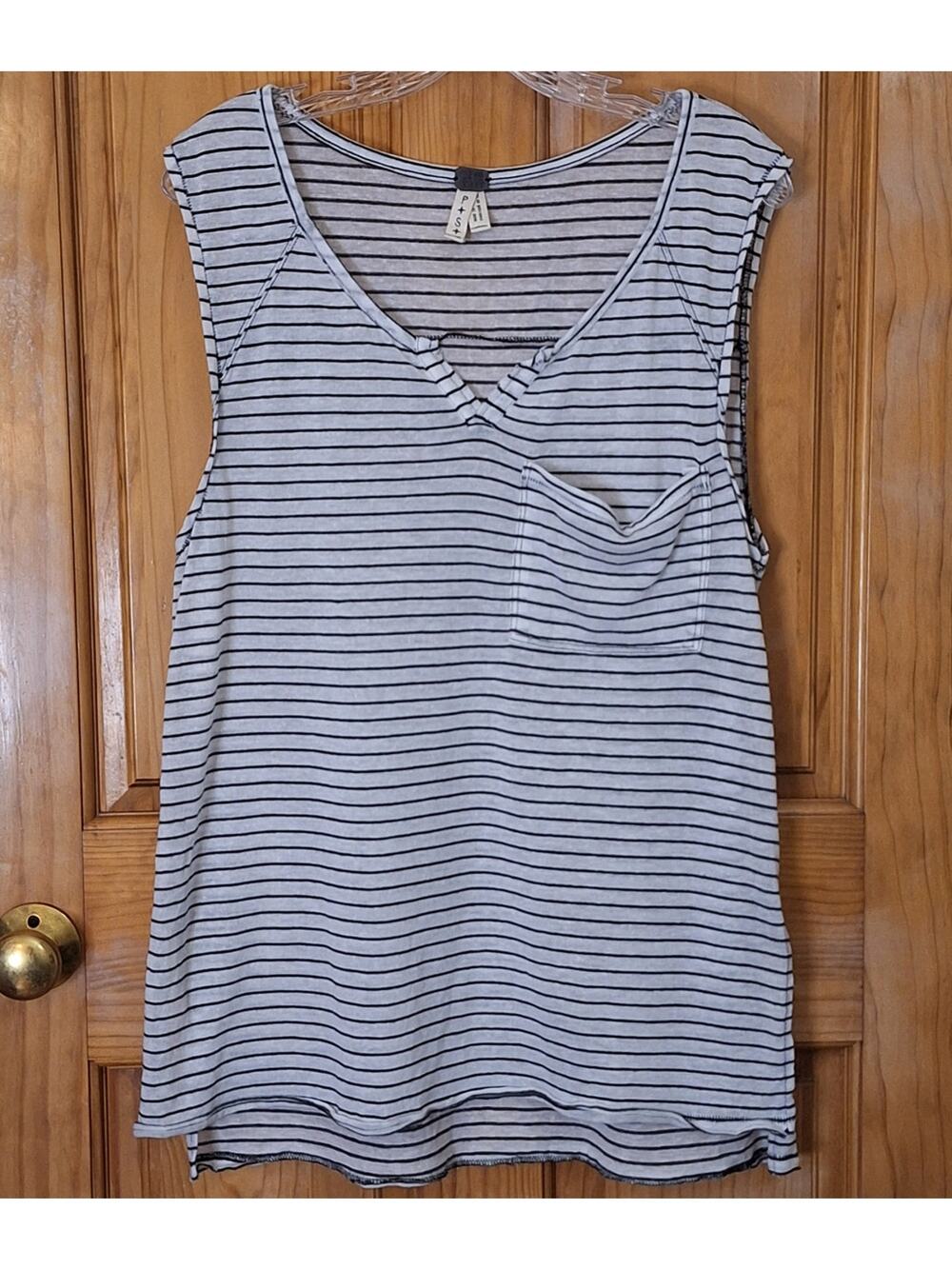We the Free Shirt Women's Small  Cream Black Striped Lightweight Comfy Festival